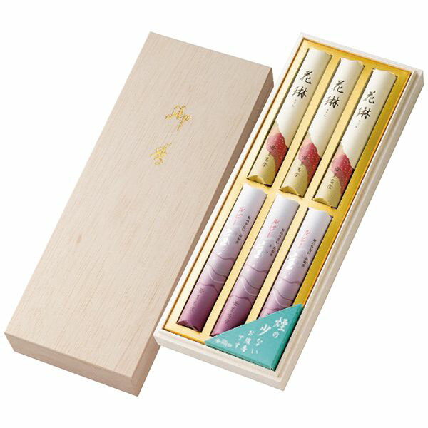 Rakuten - 薫寿堂 花琳・ルビー宝 線香アソート木箱短寸6束 028 ギフト 贈り物 送料無料[24]
