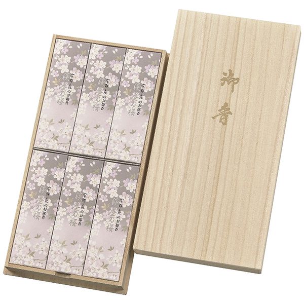 Rakuten - 日本香堂 宇野千代のお線香 新・淡墨の桜 桐箱6箱セット 37102 ギフト 贈り物 送料無料[24]