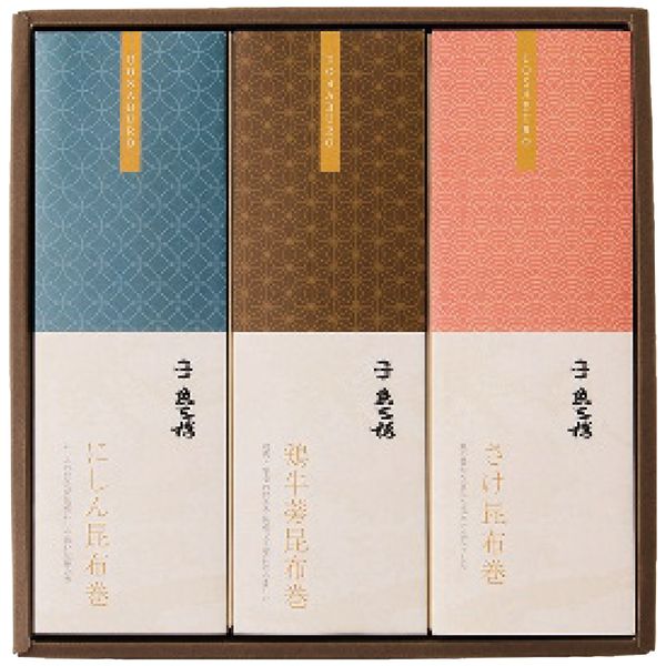 ポイント焼いた鶏もも肉を牛蒡とあわせて北海道産昆布で巻き上げまろやかな口あたりの本醸造たまり醤油などで味わい深く仕上げました。2種類の食感の異なる昆布を使用しとろける内昆布にもっちりした外昆布をあわせ食感もお楽しみいただけます。脂ののった鮭、味わいよい身欠きにしんとの三種の昆布巻きをセットでお届けします。※写真はイメージです。内容・デザイン等変更になる場合があります。予めご了承ください。箱サイズ23.5×4×23cm現品サイズ・内容鶏牛蒡昆布巻180g・にしん昆布巻200g・さけ昆布巻180g各1本重さ890g製造生産地日本製賞味期間出荷日より常温約90日アレルゲン小麦備考 ※「のし」や「包装」については、対応できる商品と対応できない商品がございます。ご購入前に、お気軽にお問い合わせください。通常、簡易包装に直に送り状を貼ってお送りいたします。【まんてん堂 商品一覧】 芦屋5/5(gobun no go) 芦屋5/5(gobun no go) ツインシューギフト A5-3 京都伏見 魚三楼 京都伏見 魚三楼 三種の昆布巻き詰合せ UO-KM3 生クリーム専門店MILK 生クリーム専門店MILK ミルキーダックワーズ10個入 MILK-D10S 北坂たまご 北坂たまごたまごまるごとプリン KP-R8まんてん堂 京都伏見 魚三楼 京都伏見 魚三楼 三種の昆布巻き詰合せ UO-KM3 ギフト お歳暮 送料無料 【産直】【注意事項】メーカー直送の商品となりますので、「代金引換」払いは不可となります。ご了承ください。お届け先が、北海道、沖縄、離島になる場合、別途送料が必要になる場合がございます。