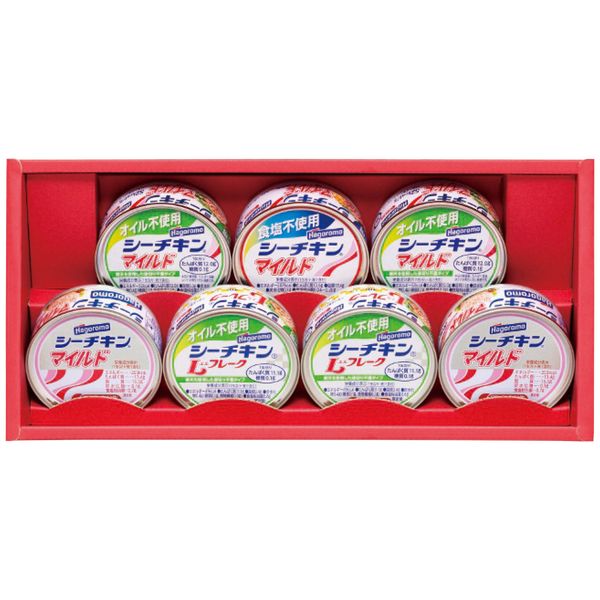 ポイント素材やカタチ、製法によって、さまざまなおいしさが楽しめる『シーチキン』の詰め合わせです。※写真はイメージです。内容・デザイン等変更になる場合があります。予めご了承ください。箱サイズ32.5×6.7×15.8cm現品サイズ・内容オイル不使用シーチキンLフレーク・オイル不使用シーチキンマイルド・シーチキンマイルド各2缶・食塩不使用シーチキンマイルド1缶・各70g重さ900g製造生産地日本製賞味期間製造日より常温約1080日備考 ※「のし」や「包装」については、対応できる商品と対応できない商品がございます。ご購入前に、お気軽にお問い合わせください。通常、簡易包装に直に送り状を貼ってお送りいたします。【はごろも 商品一覧】はごろもフーズ SDGsシーチキンギフト SDGs-30 はごろもフーズ シーチキンSmileギフト SML-20A はごろもフーズ シーチキンSmileギフト SML-30A はごろもフーズ シーチキンギフト SET-20B はごろもフーズ シーチキンギフト SET-30B はごろもフーズ シーチキンギフト SET-50B はごろもフーズ バラエティシーフード VX-30D はごろもフーズ バラエティシーフード VX-50D はごろもフーズ 和風バラエティギフト KR-b はごろもフーズ 和風バラエティギフト KR-f はごろもフーズ 和風バラエティギフト KR-gAはごろも はごろもフーズ シーチキンギフト SET-20B ギフト お歳暮 送料無料【注意事項】メーカー直送の商品となりますので、「代金引換」払いは不可となります。ご了承ください。お届け先が、北海道、沖縄、離島になる場合、別途送料が必要になる場合がございます。