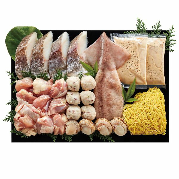 北海道産鶏もも肉と魚介を使った 鶏白湯鍋セット ギフト 贈り物 送料無料【産直】[24]