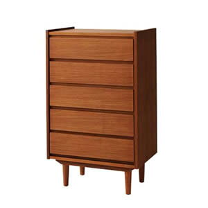 ポイント4倍／ 天然木チーク材北欧アンティーク風リビング収納シリーズ【amulet】アミュレット/チェスト(5段・W60) [00]