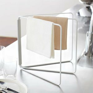 ふきん掛け 折り畳み布巾ハンガー スリム プレート ホワイト【代引不可】 [01]