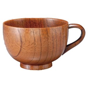 スープカップ 220ml 木製 小 漆 天然木 持ち手付き 食器　若兆[01]