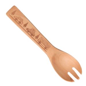 フォーク 12cm 木 キッズフォーク のりもの　若兆[01]