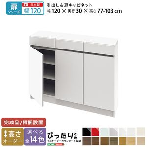 ポイント4倍！セミオーダーカウンター下収納ぴったりくん キャビネット 幅120cm×奥行30cm