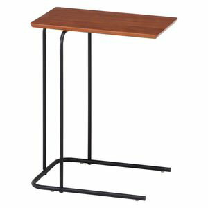 突板サイドテーブル ブラウン／ブラック （入数：1点）[09]