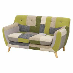 パッチワークソファ ラビスタ 2p GR【大型】 （入数：1点）[09]