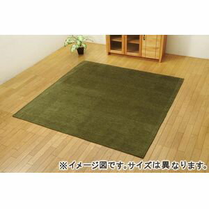 ポイント4倍／ ラグ 洗える 無地カラー 選べる7色 『モデルノ』 グリーン 約185×185cm 1292340125502 [13]