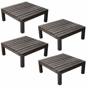 ポイント4倍／ ユニットウッドデッキ　harmonie（アルモニー）90×90　4個組【送料無料　ウッドデッキ 簡単 縁側 本格的 DIY 木製 天然木 庭 ベランダ おしゃれ 小型 北欧 ガーデン 屋外 家具 ダークブラウン】[22]