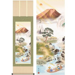 開運万全図／かいうんばんぜんず　尺三　幅44.5×高さ約164cm　山本祥園／やまもとしょうえん　開運画　開運山水 掛け軸 掛軸 [20]