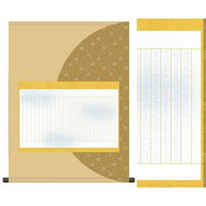 商品名写経巻物／しゃきょうまきもの商品説明本紙にうっすらとお手本のお経が入っており、綺麗に書け、すぐに飾れるお手軽な写経軸です。材質本紙新絹本サイズ幅54.5×高さ約73cm仕様本表装掛軸タイプ軸先合成樹脂表装品質十年間保証付き生産地日本(...