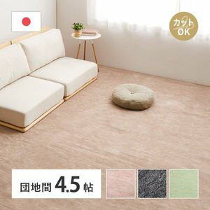 Rakuten - 敷き詰めカーペット ラウム 団地間4.5帖 4.5畳 フリーカット ペット 犬 猫 平織 シンプル 萩原 [29]