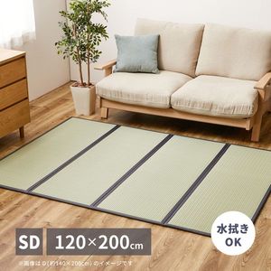 Rakuten - 水拭きOK 4つ折り 畳マットレス 伏見 SD セミダブル 約120×200×1.1cm 折りたたみ 折り畳み い草風 布団の下 置き畳 無地 軽量 萩原 [29]