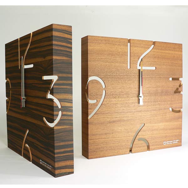 ＼ポイント10倍!/掛け時計 PUZZLE 電波時計 ウォールナット YK10-102 【代引不可】 [01] [2]
