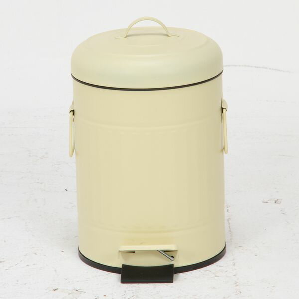 スチール ラウンドペダルペール 5L アイボリ- アイボリー (入数:6点)[09] [2]