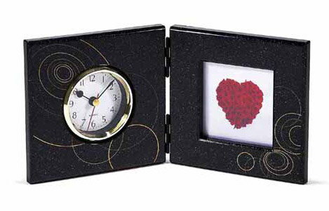 クロック& フォトフレーム 時計 山中塗り の置時計 置き時計 クロック （写真たて フォトフレームとしても） おしゃれ プレゼント お返し 和風 日本風 北欧 父の日 お祝い ギフト 家具 送料無料