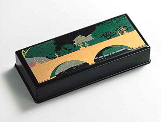 日本製 印鑑ケース 二重橋(大) 朱肉付き 印章ケース 朱肉 ハンコ入れ 判子 はんこ 収納ケース 蒔絵 縁起が良い 絵柄 おしゃれ シンプル 和風 和室 北欧...