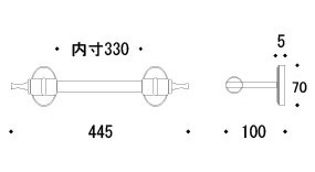 タオルハンガー タオルかけ タオル掛け アイアン 真鍮 アンティーク 洗面所 トイレ おしゃれ キッチン：g-6g4038k2