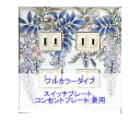 スイッチプレート スイッチカバー コンセントプレート コンセントカバー(磁器 有田焼 伊万里焼)(2連4口) (フルカラー タイプ) 日本製 国産 和風 プレゼ...