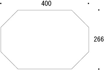 ミラー トレイ ミラー トレー 鏡 トレイ 鏡 トレー：ブロンズミラー（ブロンズ色の鏡） トレイ 長八角形（266x400mm）（鏡トレイ 鏡トレー ミラートレイ ミラートレー ベーストレイ ディスプレイ トレー トレイ）