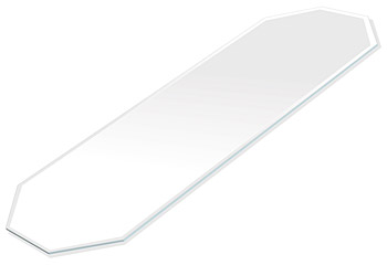 ミラー トレイ ミラー トレー 鏡 トレイ 鏡 トレー:スーパークリアミラー(高透過 超透明鏡) 長八角形(140x400mm)(鏡トレイ 鏡トレー ミラートレ...