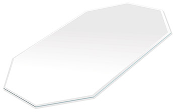 ミラー トレイ ミラー トレー 鏡 トレイ 鏡 トレー:スーパークリアミラー(高透過 超透明鏡) 長八角形(266x400mm)(鏡トレイ 鏡トレー ミラートレ...