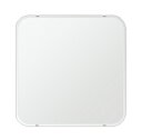 スーパークリアー ミラー 650x650mm 角丸四角形 クリスタルカット 鏡 壁掛け ミラー 壁掛け 日本製 5mm厚 玄関 リビング 寝室 トイレ 高透過 ...