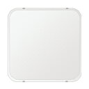 スーパークリアー ミラー 550x550mm 角丸四角形 クリスタルカット 鏡 壁掛け ミラー 壁掛け 日本製 5mm厚 玄関 リビング 寝室 トイレ 高透過 ...