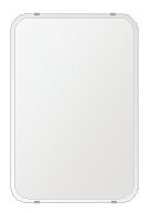 スーパークリアー ミラー 406x610mm 角丸四角形 クリスタルカット 鏡 壁掛け ミラー 壁掛け 日本製 5mm厚 玄関 リビング 寝室 トイレ 高透過 高精彩 壁掛け鏡 ウオールミラー 姿見 全身 角が丸い 角型 四角 四角形 父の日 ギフト 結婚 お中元 送料無料