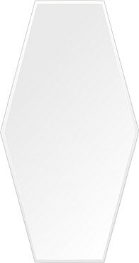 スーパークリアー ミラー 320x600mm イレギュラーヘキサゴン クリスタルカット 鏡 壁掛け ミラー 壁掛け 日本製 5mm厚 玄関 リビング 寝室 トイレ 高透過 高精彩 壁掛け鏡 ウオールミラー 姿見 全身 夏休み 帰省 家具 鏡 送料無料 [2]