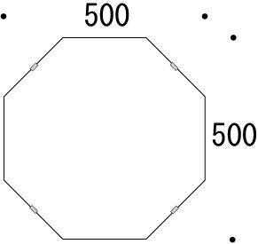 鏡 八角形 玄関 500x500mm シンプルカット 日本製 鏡 壁掛け ミラー 壁掛け 5mm厚 取付金具と説明書 壁掛け鏡 壁に直付け ウオールミラー 姿見 鏡 全身 おしゃれ 軽量 （8角 八角 オクタゴン 八角鏡）