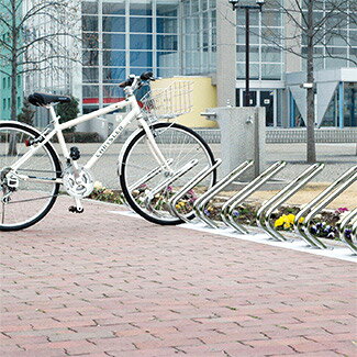 サイクルスタンド ステンレス 床付け 1台 用 日本製 自転車スタンド 屋外 自転車 スタンド 自転車 自転車ラック サイクルラック 駐輪場 スタンド 床 固定式 固定タイプ アイアン （銀 銀色 シルバー） 父の日 お祝い ギフト 家具 送料無料