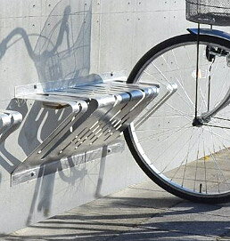 サイクルスタンド ステンレス 壁付け 2台 用 日本製 自転車スタンド 屋外 自転車 スタンド 自転車 自転車ラック サイクルラック 駐輪場 スタンド 固定式 固定タイプ アイアン 金属 鉄 国産 壁 壁面 コンクリート (銀 銀色 シルバー）