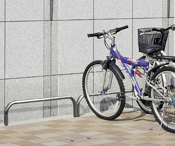 サイクルスタンド 幅100 高さ30cm 自転車スタンド 床付け バー タイプ ポールタイプ ステンレス 屋外 自転車ラック サイクルラック 駐輪場 スタンド 床 固定タイプ アイアン コンクリート 銀 …