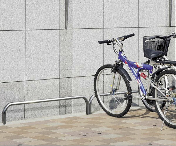 サイクルスタンド 幅150 高さ30cm 自転車スタンド 床付け バー タイプ ポールタイプ ステンレス 屋外 ..