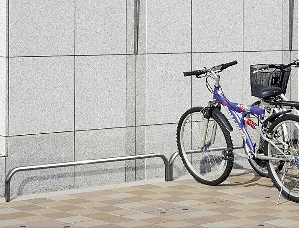 サイクルスタンド 幅200 高さ30cm 自転車スタンド 床付け バー タイプ ポールタイプ ステンレス 屋外 自転車ラック サイクルラック 駐輪場 スタンド 床 固定タイプ アイアン コンクリート 銀 …