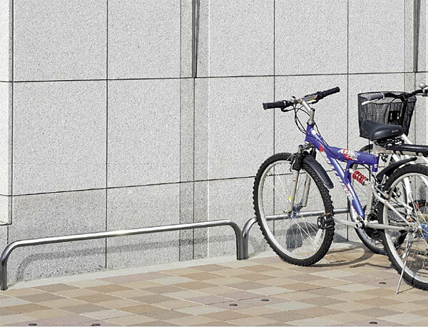 サイクルスタンド 幅240 高さ30cm 自転車スタンド 床付け バー タイプ ポールタイプ ステンレス 屋外 ..