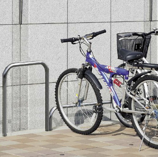 サイクルスタンド 幅60 高さ80cm 自転車スタンド 床付け バー タイプ ポールタイプ ステンレス 屋外 自..