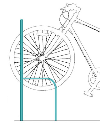 【本日もれなく送料無料★8月28日】 サイクルスタンド スチール 床付け 1台 用 日本製 自転車スタンド 屋外 自転車 スタンド 自転車 自転車ラック サイクルラック 駐輪場 スタンド 固定式 固定タイプ アイアン 国産 コンクリート（ブルー 青 青色）