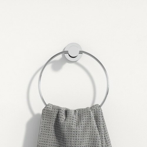 デザインの国、オランダから届いたアクセサリー。丸みを帯びたシンプルなフォルムが美しいタオルリング。どのような空間にもあわせやすく、リビングなど居室のインテリアとも一体感のあるバスルームアクセサリーです。【サイズ】幅182×奥行61×高さ20...