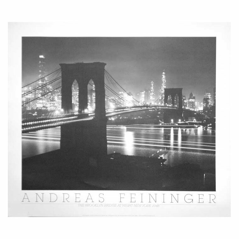 アンドレアス ファイニンガー【Andreas Feininger】 ポスター アート ポスター The Brooklyn Bridge at Night 父の日 お祝い ギフト 家具 送料無料