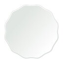 クリスタル ミラー 洗面鏡 浴室鏡 450x450mm サークル ウエーブ クリスタルカット 洗面 鏡 浴室 壁掛け ミラー 日本製 5mm厚 壁掛け鏡 ウオー...