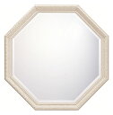 天然木 ホワイト ヴィンテージ仕上げ ミラー w750xh750mm 八角形 鏡 壁掛け ミラー 壁掛け 玄関 リビング 寝室 トイレ 洗面 洗面所 洗面鏡 壁...