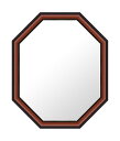 縁起の良い八角形 鏡 壁掛け ミラー 473x574 国産 5mm厚 壁掛け鏡 壁掛けミラー ウォールミラー 姿見 鏡 全身 吊り下げ レトロ アンティーク 北欧 おしゃれ 額 フレーム 額縁 八角 八角形 オクタゴン こげ色 ダークブラウン 夏休み 帰省 家具 鏡 送料無料