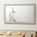 \今だけP2倍+送料無料!!/ 天然木 ホワイト ヴィンテージ仕上げ ミラー 1200x700mm 長方形 鏡 壁掛け ミラー 壁掛け 玄関 リビング 寝室 ト...