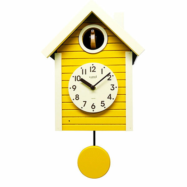 最終更新日：2024年5月20日（月） update!!日本製の鳩時計 掛け時計。北欧カラーがお部屋を明るく演出する振り子時計。夜間自動鳴り止めセンサー付き。シンプル モダンなインテリア空間にも、レトロ アンティーク な空間にも、おしゃれ な北欧スタイルの空間にもマッチする木製の掛時計です。ご注文後1週間程度でのお届けします。&nbsp;サ イズ分　類：壁掛け時計 掛け時計 / 鳩時計枠　色：イエローサイズ：40.5×24×14cm/1490gムーブ：リズム時計工業製ムーブメント機　能：オリジナルカッコーキッド、夜間鳴り止めセンサー、音量調節機能材　質：天然木電　池：マンガン単三×1本　マンガン単二×2本安心の1年保証 当店で掛時計をご購入のお客様は保障期間を1年と定めています。詳しくは付属の「鳩時計 保証書」をご覧ください。用途 鳩時計 ハト時計 はと時計 振り子時計 日本製 掛け時計 掛時計 壁掛け時計 壁掛け かけ時計 柱時計 木製 プレゼント ギフト おしゃれ 北欧 シンプル （鳩 時計 はと ハト カッコー時計 仕掛け からくり）（子供 キッズ 子供部屋）（かわいい）（夜間自動鳴り止めセンサー付き イエロー ハト時計 アラビア文字）製作日本製、国内製作お支払い クレジットカード決済 銀行振込 前払 セブンイレブンやローソンなどコンビニ払い 郵便局ATM Apple Pay 後払い決済お届け 決済完了後1週間程度ご使用場所ご家庭では玄関 リビング 居間 寝室 キッチン 書斎 オフィスなどでご使用下さい。国内の工場で一品一品手作りで加工し美しく仕上げていますので 高級感があり 違和感なくインテリア空間にフィットし 使い込むにつれて欠かせない存在となる掛け時計です。ギフト 贈答品 お祝いギフト プレゼント お祝い新築 改築 移転 引越し 引越 結婚 創業 開院 長寿 誕生日 バースデイ 開店祝い 開業祝い 開院祝い 引っ越し祝い 新築祝い 改築祝い 移転祝い 創立記念 設立記念 竣工祝い 結婚祝い 出産祝い 誕生日祝い 周年記念 父の日 母の日 敬老の日 記念日 節目のお祝い 1周年 5周年 10周年 20周年 30周年 40周年 50周年 100周年 記念 祝い など備考・商品は天然木を使用しているため、木材がとれる時期により下地の色が異なる関係で、商品毎に色味が変わってしまいます。掲載されている商品と色味が合わない場合があります。・商品は全て手作りのため、表記寸法に多少のばらつき、表面の微細なキズ等がある場合があります。検索用 キーワード 鳩時計 ハト時計 はと時計 振り子時計 日本製 掛け時計 掛時計 壁掛け時計 壁掛け かけ時計 柱時計 木製 プレゼント ギフト おしゃれ 北欧 シンプル （鳩 時計 はと ハト カッコー時計 仕掛け からくり）（子供 キッズ 子供部屋）（かわいい）（夜間自動鳴り止めセンサー付き イエロー ハト時計 アラビア文字）&nbsp;&nbsp; 他にもこちらのページで 「ハト時計」を紹介しています >>>&nbsp;＊商品は「はと時計」のみです。 撮影用の備品は商品には含みません。&nbsp;鳩時計 ハト時計 はと時計 振り子時計 日本製 掛け時計 掛時計 壁掛け時計 壁掛け かけ時計 柱時計 木製 プレゼント ギフト おしゃれ 北欧 シンプル （鳩 時計 はと ハト カッコー時計 仕掛け からくり）（子供 キッズ 子供部屋）（かわいい）（夜間自動鳴り止めセンサー付き イエロー ハト時計 アラビア文字）さんてる サンテル 送料無料 通販1年保証、日本製のクオーツ式ハト時計クォーツ式なので（電波障害があれば時間を表示しない電波時計ではなく）、どこでも正確な時間を表示します。可愛らしいデザイン、お部屋を上品に明るく楽しくさせる色調のパステルカラーで仕上げました。毎正時に5回づつ鳴いて時を教えてくれます。電気的に制御していますので、音量調整が可能です。夜間は自動で鳴き声が止まります。昼間に完全停止も可能です。ギフトとしても大変お勧めの商品です。イエロー色のタイプです。この時計は鳩時計です&nbsp;電子音電子的に作り出した音です代表的な4色の壁に合わせてみました&nbsp;&nbsp;安心の日本製　1年保証付き&nbsp;国内の工場で熟練の職人が組み立てを行い精度確認テストを行った上で出荷していますので基本的に不良はありませんが、万が一、商品発送後1年以内に製造側の責による不具合が発生した場合は無償にて修理いたします。商品には保証書を同封しています。他にも沢山の鳩時計があります&nbsp;&nbsp;&nbsp;&nbsp;&nbsp; ▼ この掛け時計のご注文は下の買い物カゴで ▼