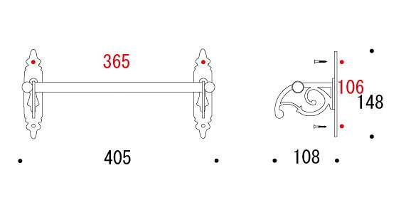 タオルハンガー 幅36.5 全幅40.5cm タオル掛け タオルバー タオルかけ タオルレール 壁 アイアン 真鍮 アンティーク レトロ おしゃれ 北欧 トイレ 洗面所 キッチン 金 金色 ゴールド クリア仕上げ 夏セール 送料無料 模様替え kagami-10037094 鏡 ミラー 洗面 インテリア IVY サンプル画像3