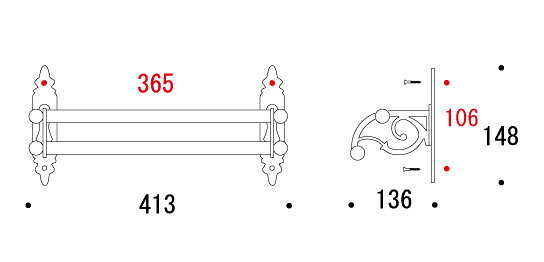 タオルハンガー 幅36.5 全幅41.3cm タオル掛け タオルバー タオルかけ タオルレール 壁 アイアン 真鍮 アンティーク レトロ おしゃれ 北欧 トイレ 洗面所 キッチン 金 金色 ゴールド クリア仕上げ 2段 夏セール 送料無料 模様替え kagami-10037095 鏡 ミラー 洗面 インテリア IVY サンプル画像2