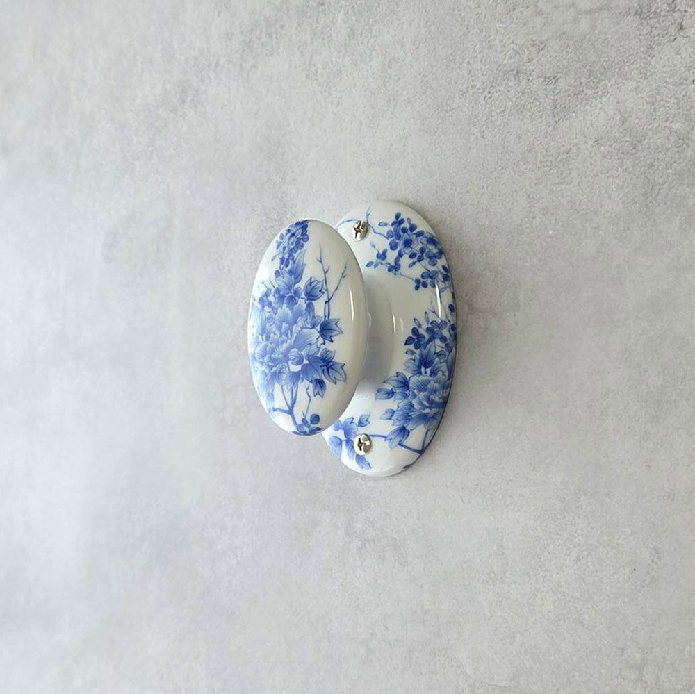 フック 壁掛け 牡丹 有田焼 伊万里焼 磁器 陶磁器 壁掛けフック フック 壁掛け タオルフック バスタオ..